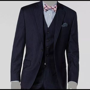 NEW New Ralph Lauren Mens Lattimore Men's Suit Navy Stripe Blazer $450